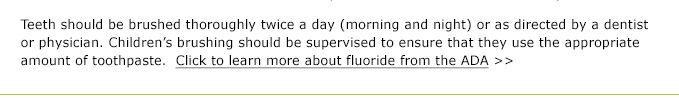 ADA's advice on Fluoride Toothpaste for Children 