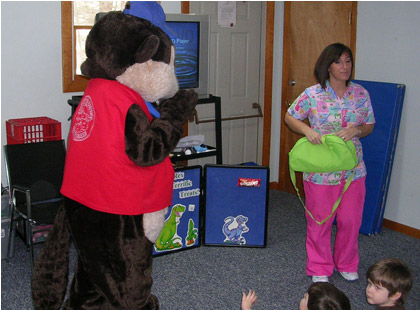 Kids love Buddy Beaver from Pediatric Dental Healthcare!