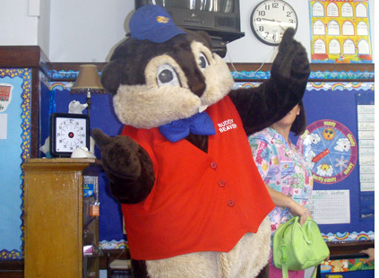 Kids love Buddy Beaver from Pediatric Dental Healthcare!