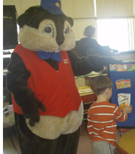 Kids love Buddy Beaver from Pediatric Dental Healthcare!