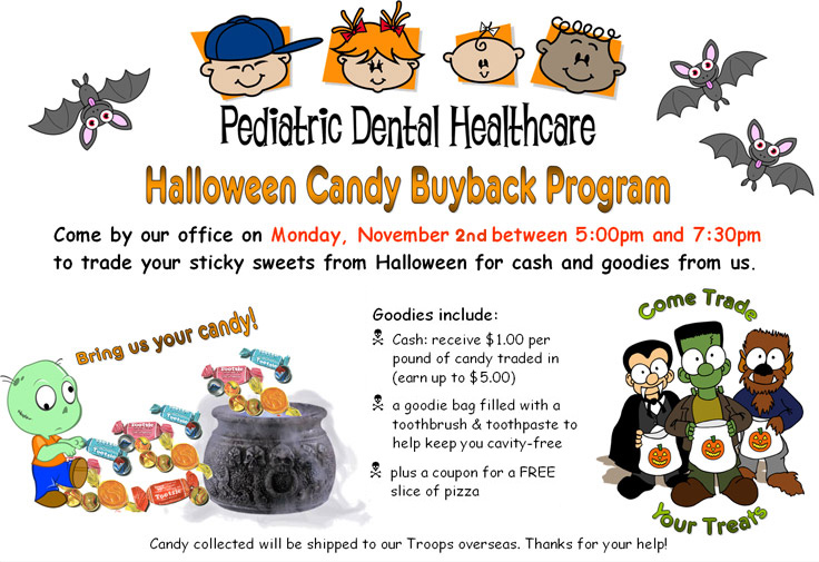 Save your teeth!  Take part in PDHC's Candy Buyback program!